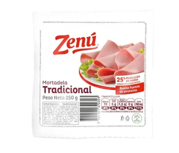 Mortadela Tradicional Zenu X 250 GR