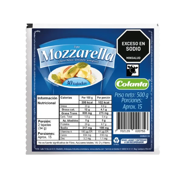 Queso Mozzarella Colanta x 500 GR