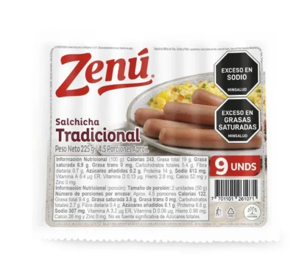 Salchicha Tradicional Zenu X 225 GR