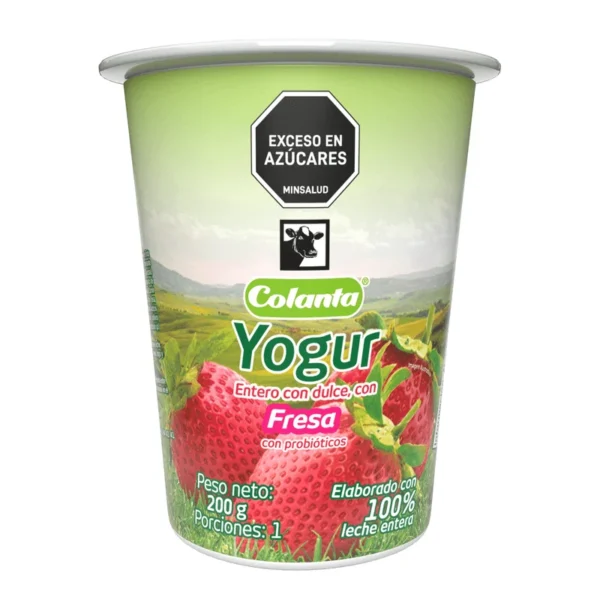 Yogurt Vaso Fresa Colanta x 200 GR