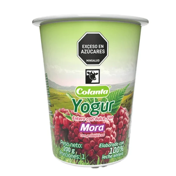 Yogurt Vaso Mora Colanta x 200 GR